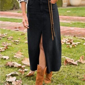 Frank & Eileen Donnybrook Black Maxi Skirt in washed black